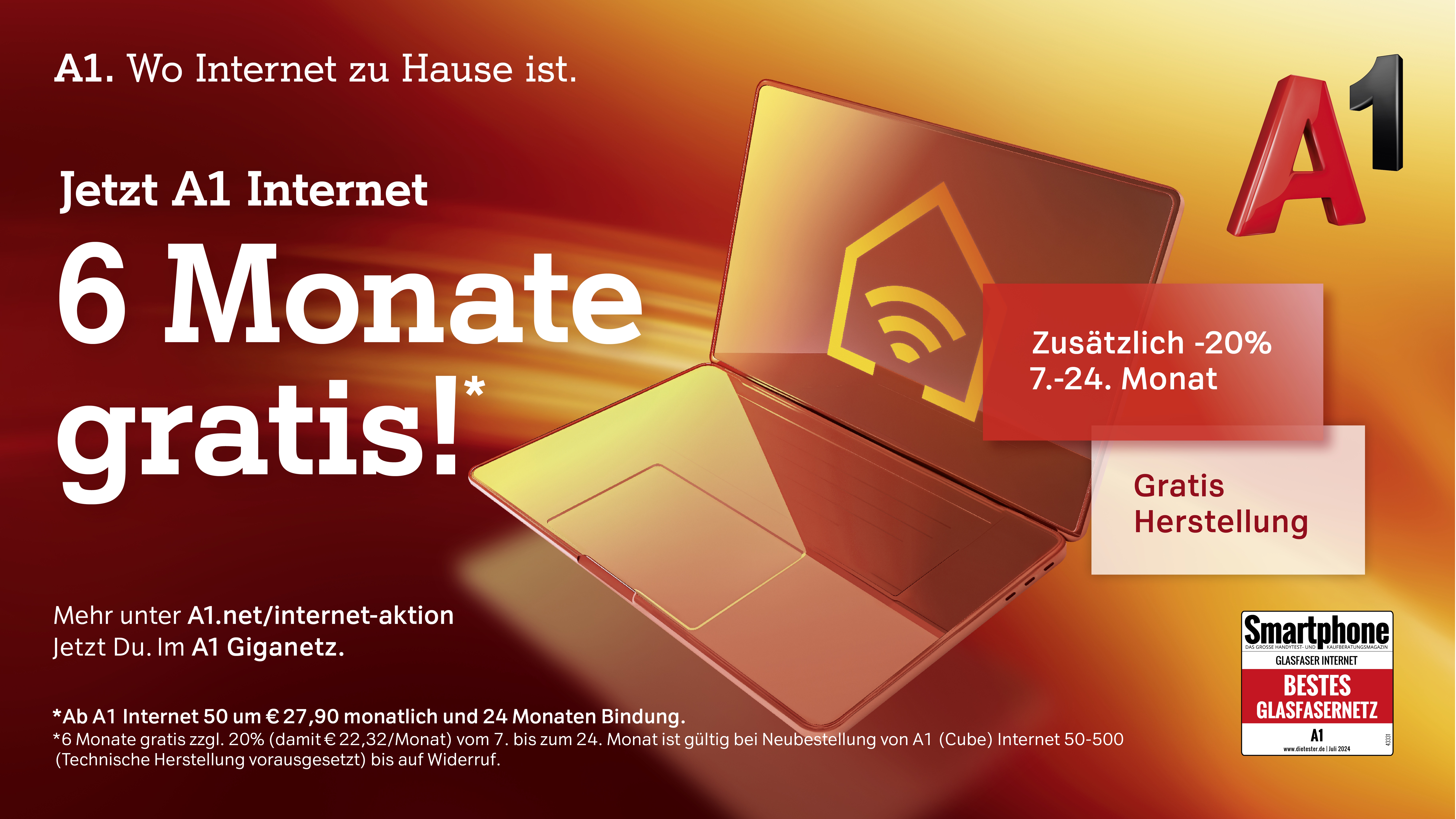 A1. Wo Internet zu Hause ist. Jetzt im A1 Internet - 6 Monate gratis! Gratis Herstellung.